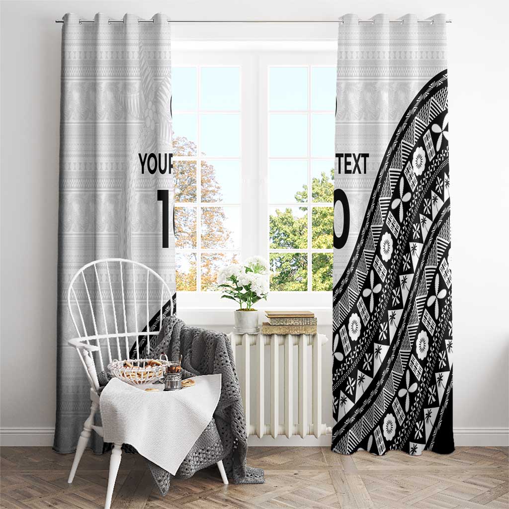 Custom Fijian Rugby Window Curtain Tapa Pattern and Palm Tree Tribal LT03 - Polynesian Pride