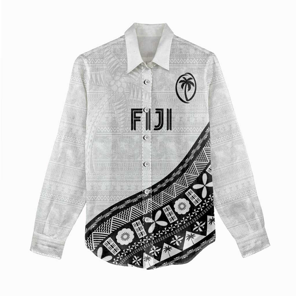 Custom Fijian Rugby Women Casual Shirt Tapa Pattern and Palm Tree Tribal LT03 - Polynesian Pride