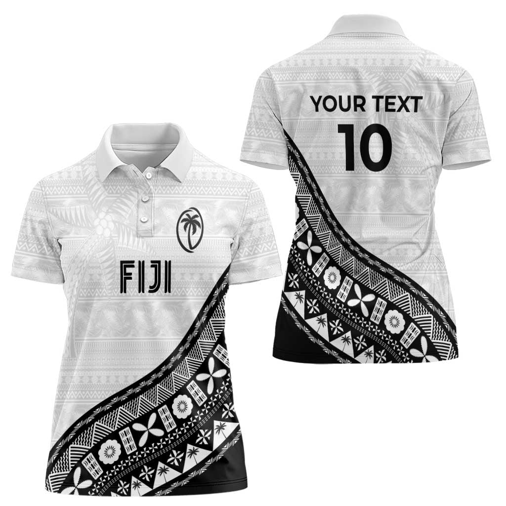 Custom Fijian Rugby Women Polo Shirt Tapa Pattern and Palm Tree Tribal LT03 - Polynesian Pride