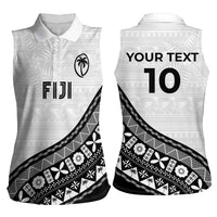 Custom Fijian Rugby Women Sleeveless Polo Shirt Tapa Pattern and Palm Tree Tribal LT03 - Polynesian Pride