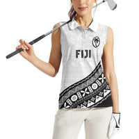 Custom Fijian Rugby Women Sleeveless Polo Shirt Tapa Pattern and Palm Tree Tribal LT03 - Polynesian Pride