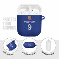 Custom Fijian Football AirPods Case Tapa Pattern and Shark Tribal LT03 - Polynesian Pride
