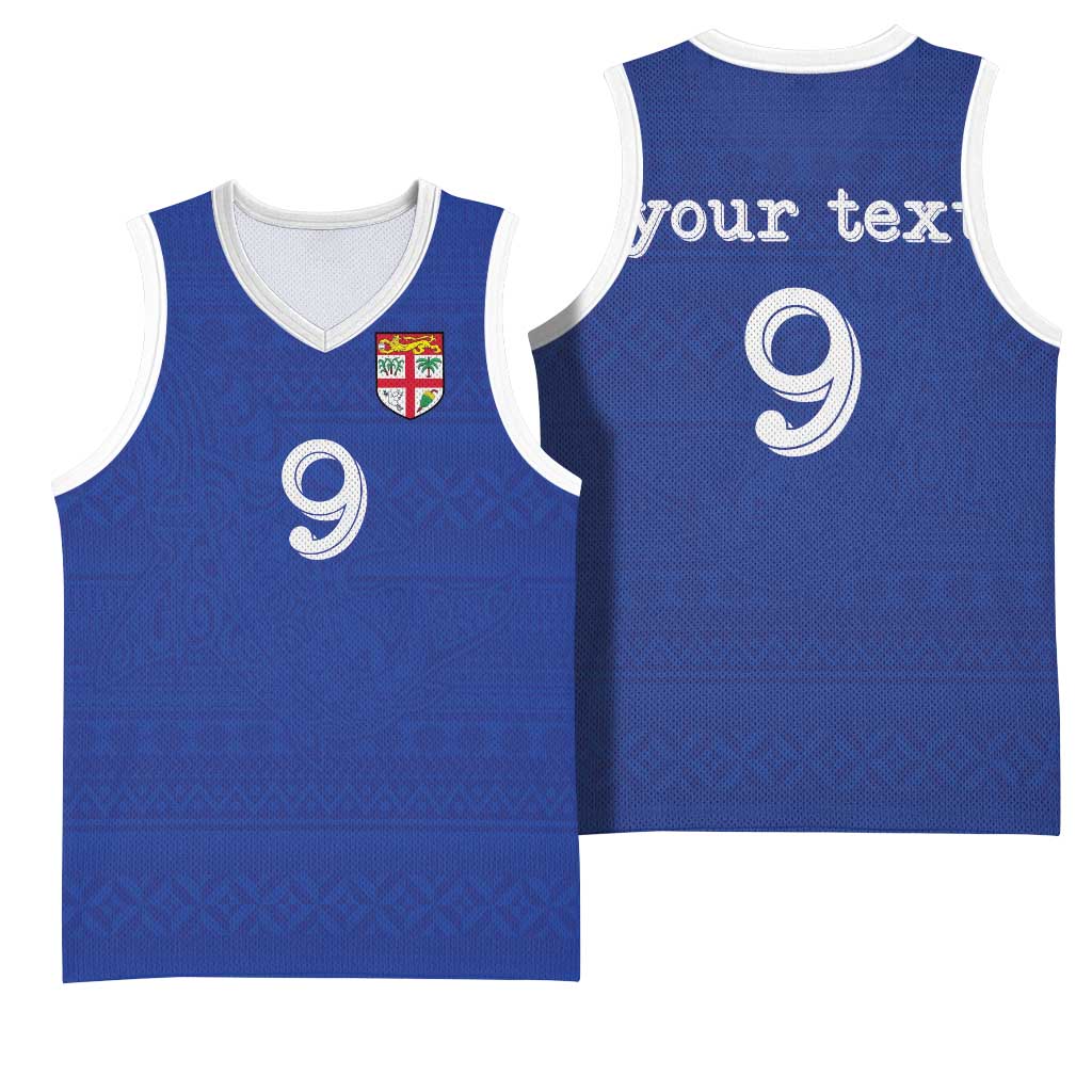 Custom Fijian Football Basketball Jersey Tapa Pattern and Shark Tribal LT03 - Polynesian Pride