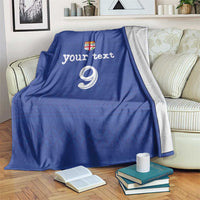 Custom Fijian Football Blanket Tapa Pattern and Shark Tribal LT03 Blue - Polynesian Pride