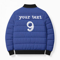 Custom Fijian Football Bomber Puffer Jacket Tapa Pattern and Shark Tribal LT03 - Polynesian Pride