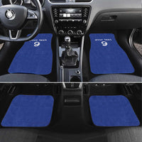 Custom Fijian Football Car Mats Tapa Pattern and Shark Tribal LT03 Set 4pcs Blue - Polynesian Pride
