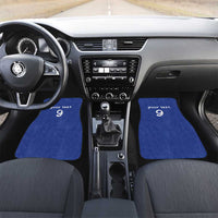 Custom Fijian Football Car Mats Tapa Pattern and Shark Tribal LT03 Set 2pcs - Front Blue - Polynesian Pride