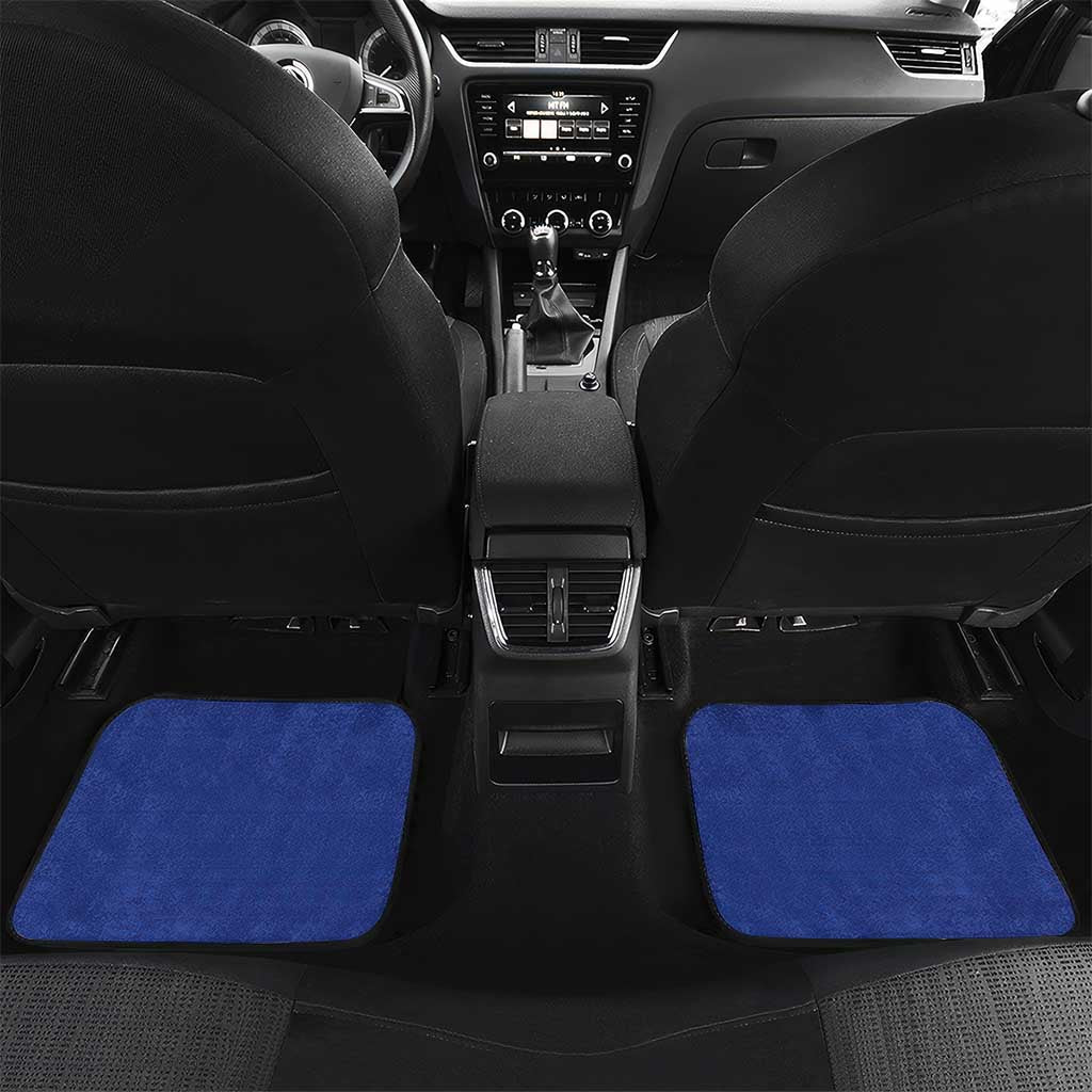 Custom Fijian Football Car Mats Tapa Pattern and Shark Tribal LT03 Set 2pcs - Back Blue - Polynesian Pride