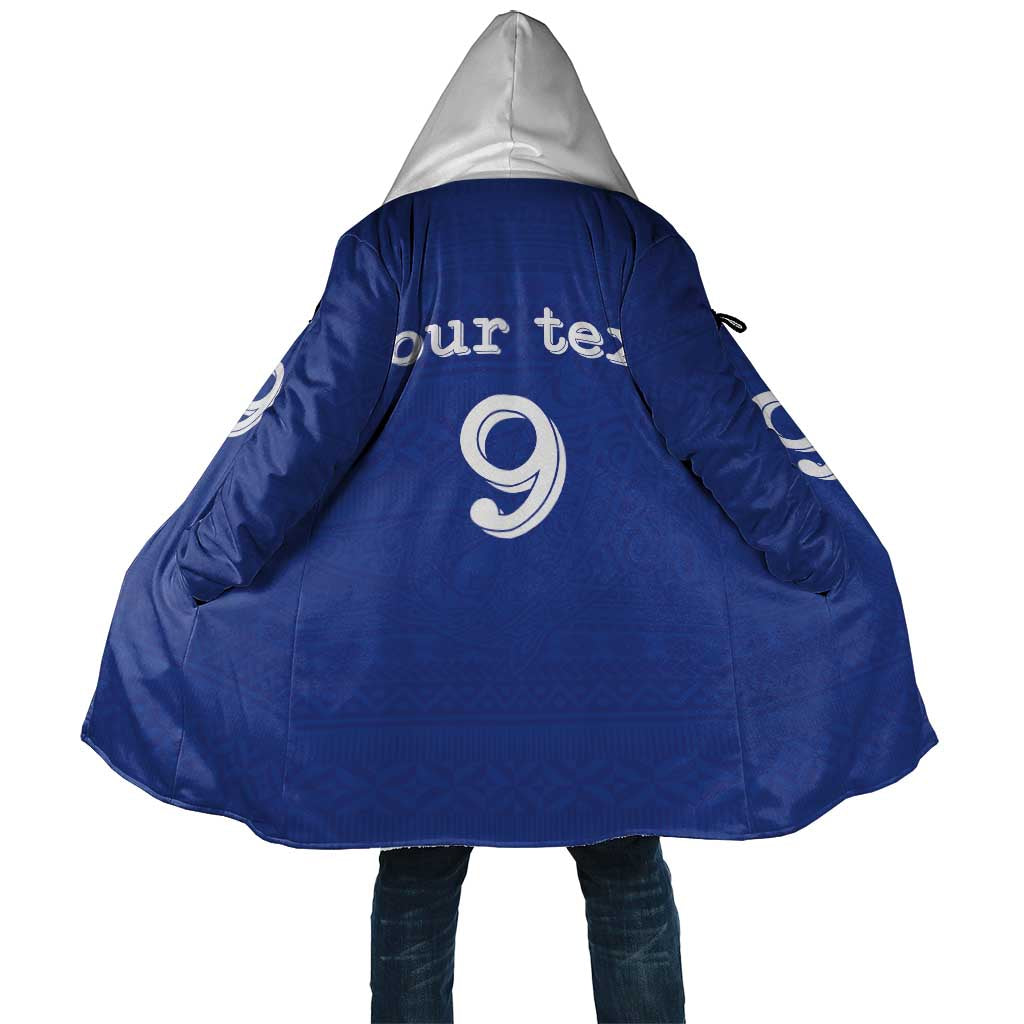 Custom Fijian Football Cloak Tapa Pattern and Shark Tribal