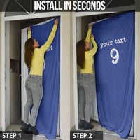 Custom Fijian Football Door Cover Tapa Pattern and Shark Tribal LT03 - Polynesian Pride
