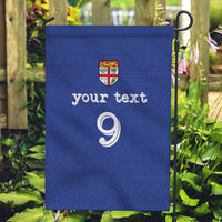 Custom Fijian Football Garden Flag Tapa Pattern and Shark Tribal LT03 Garden Flag Blue - Polynesian Pride