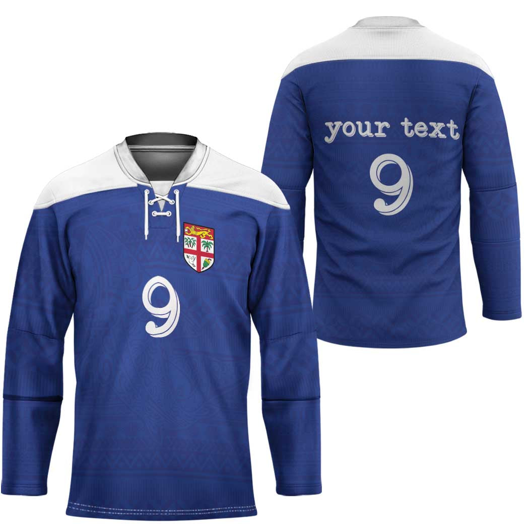 Custom Fijian Football Hockey Jersey Tapa Pattern and Shark Tribal LT03 - Polynesian Pride