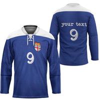Custom Fijian Football Hockey Jersey Tapa Pattern and Shark Tribal LT03 - Polynesian Pride