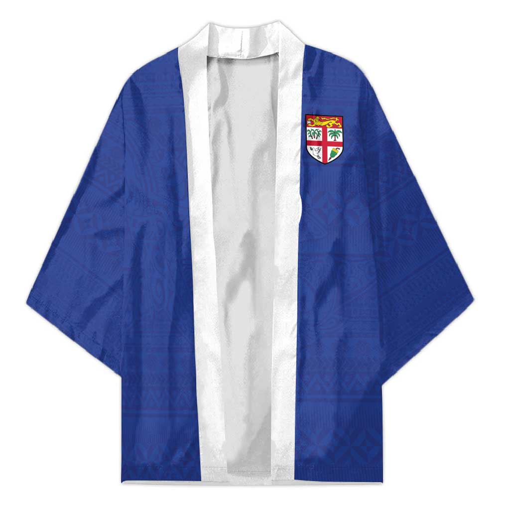 Custom Fijian Football Kimono Tapa Pattern and Shark Tribal