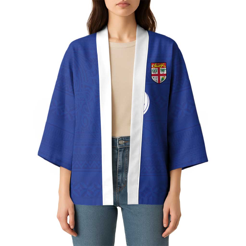 Custom Fijian Football Kimono Tapa Pattern and Shark Tribal