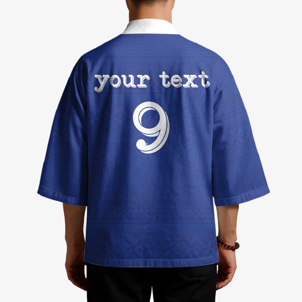 Custom Fijian Football Kimono Tapa Pattern and Shark Tribal