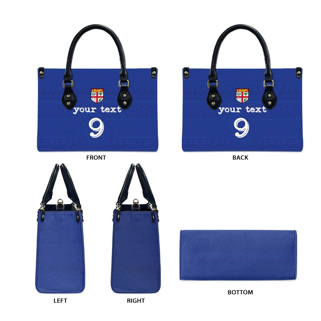 Custom Fijian Football Leather Bag Tapa Pattern and Shark Tribal LT03 - Polynesian Pride