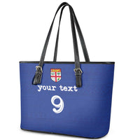 Custom Fijian Football Leather Tote Bag Tapa Pattern and Shark Tribal LT03 - Polynesian Pride