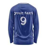 Custom Fijian Football Long Sleeve Shirt Tapa Pattern and Shark Tribal LT03 - Polynesian Pride