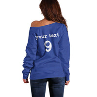 Custom Fijian Football Off Shoulder Sweater Tapa Pattern and Shark Tribal LT03 - Polynesian Pride