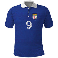 Custom Fijian Football Polo Shirt Tapa Pattern and Shark Tribal