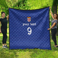 Custom Fijian Football Quilt Tapa Pattern and Shark Tribal
