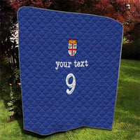 Custom Fijian Football Quilt Tapa Pattern and Shark Tribal