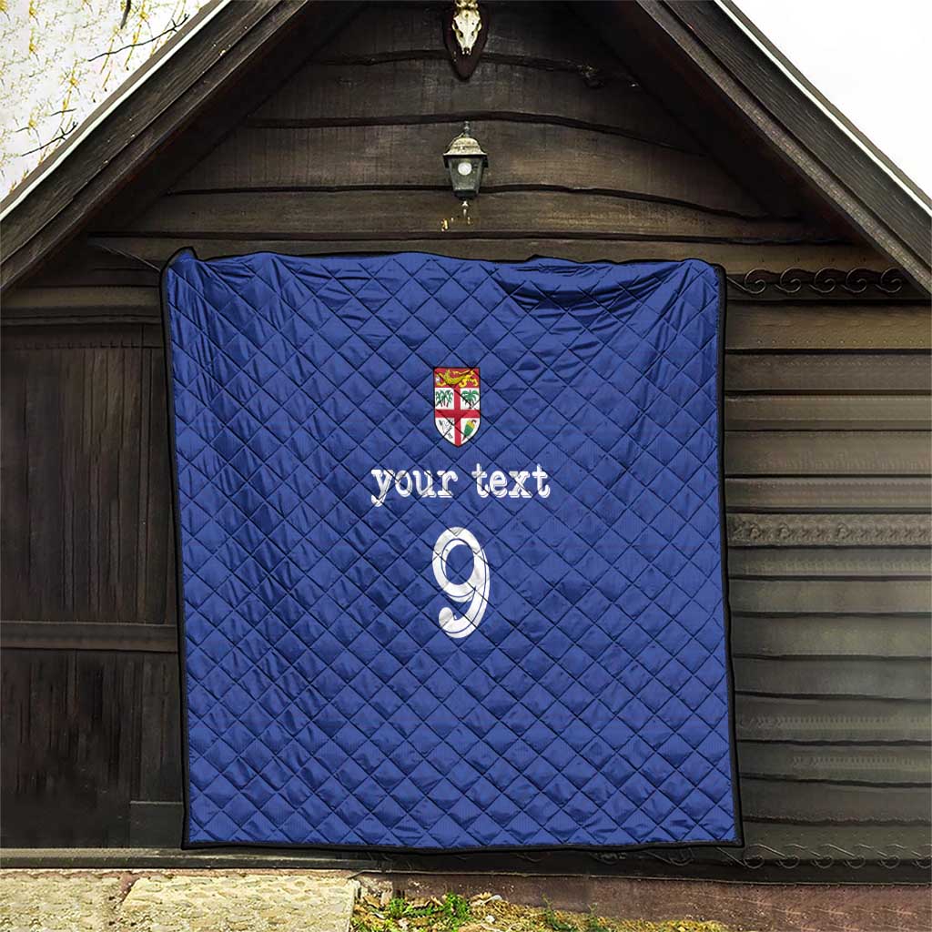 Custom Fijian Football Quilt Tapa Pattern and Shark Tribal