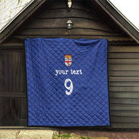 Custom Fijian Football Quilt Tapa Pattern and Shark Tribal