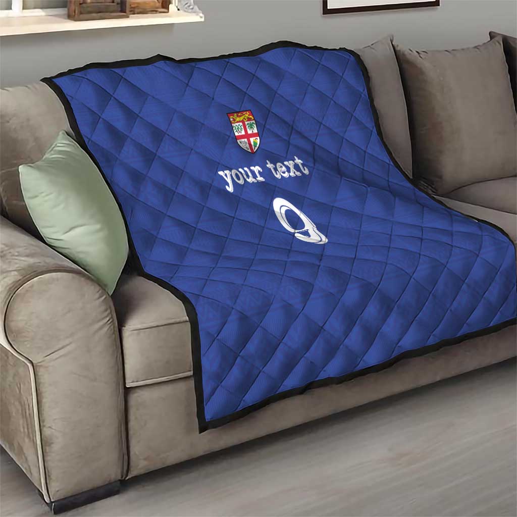 Custom Fijian Football Quilt Tapa Pattern and Shark Tribal