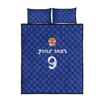 Custom Fijian Football Quilt Bed Set Tapa Pattern and Shark Tribal LT03 - Polynesian Pride