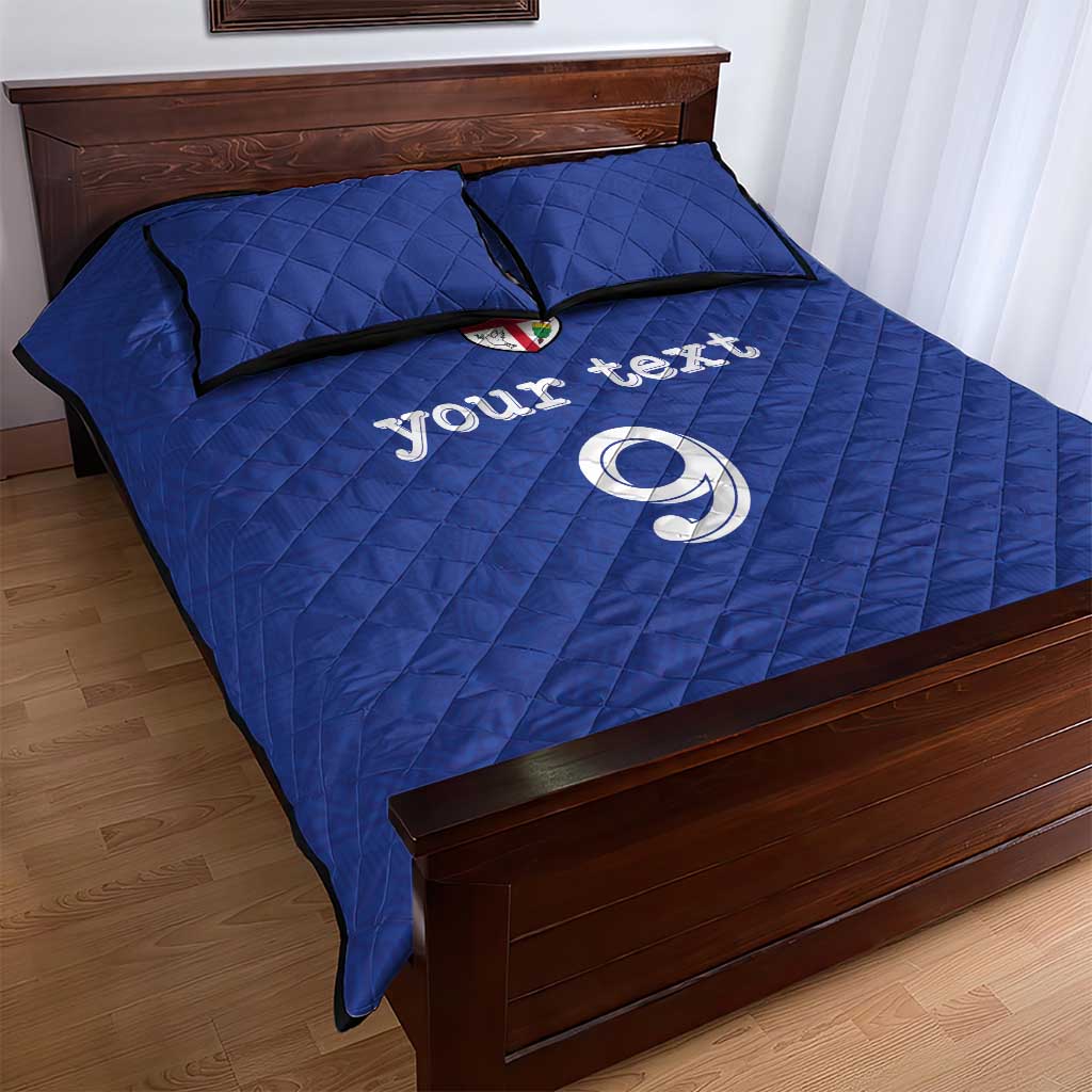 Custom Fijian Football Quilt Bed Set Tapa Pattern and Shark Tribal LT03 - Polynesian Pride