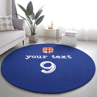 Custom Fijian Football Round Carpet Tapa Pattern and Shark Tribal LT03 - Polynesian Pride