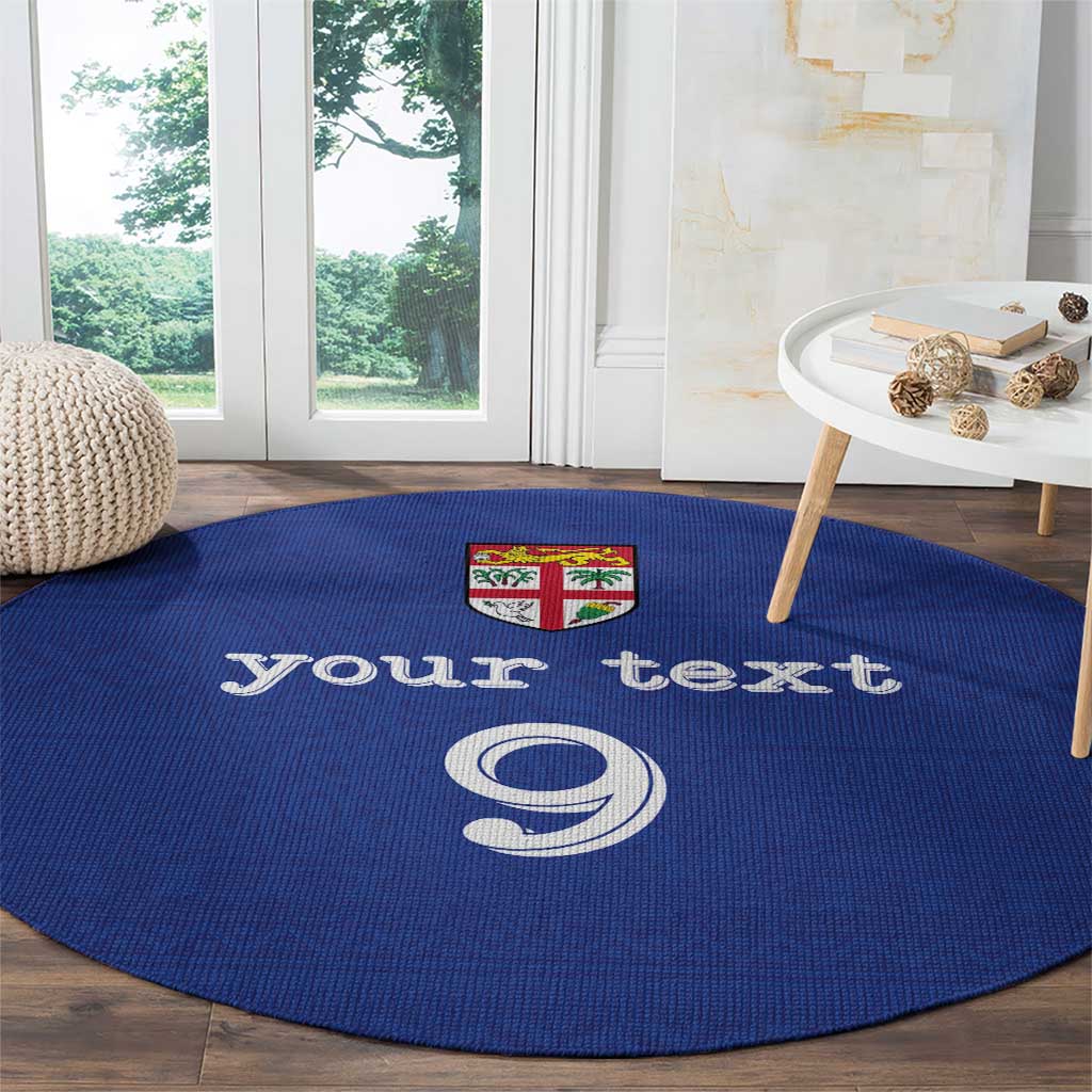Custom Fijian Football Round Carpet Tapa Pattern and Shark Tribal LT03 - Polynesian Pride