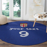 Custom Fijian Football Round Carpet Tapa Pattern and Shark Tribal LT03 - Polynesian Pride