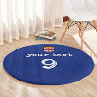 Custom Fijian Football Round Carpet Tapa Pattern and Shark Tribal LT03 - Polynesian Pride