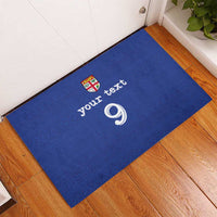 Custom Fijian Football Rubber Doormat Tapa Pattern and Shark Tribal LT03 - Polynesian Pride