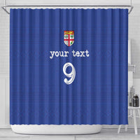 Custom Fijian Football Shower Curtain Tapa Pattern and Shark Tribal LT03 - Polynesian Pride