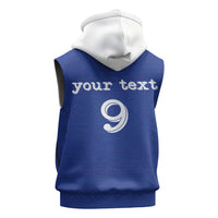 Custom Fijian Football Sleeveless Hoodie Tapa Pattern and Shark Tribal