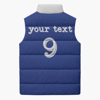 Custom Fijian Football Sleeveless Puffer Jacket Tapa Pattern and Shark Tribal LT03 - Polynesian Pride