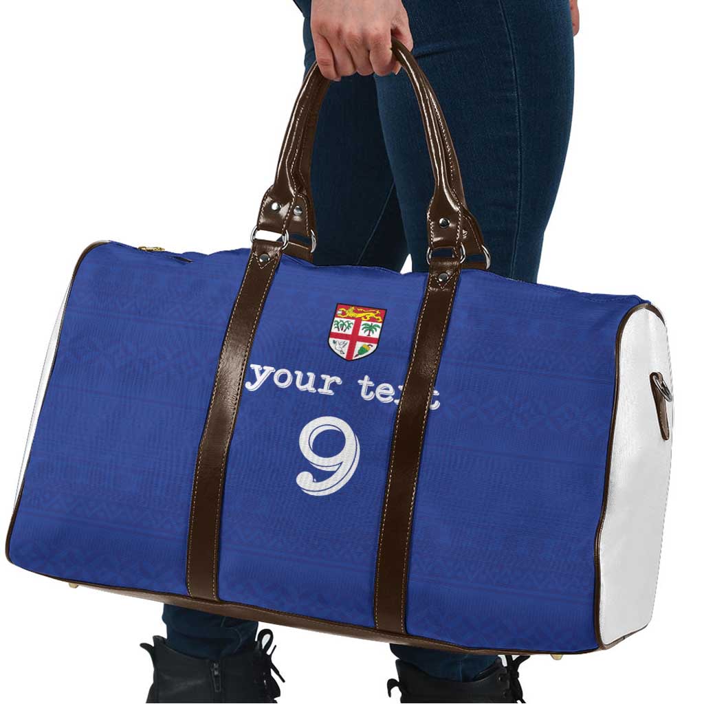 Custom Fijian Football Travel Bag Tapa Pattern and Shark Tribal LT03 - Polynesian Pride