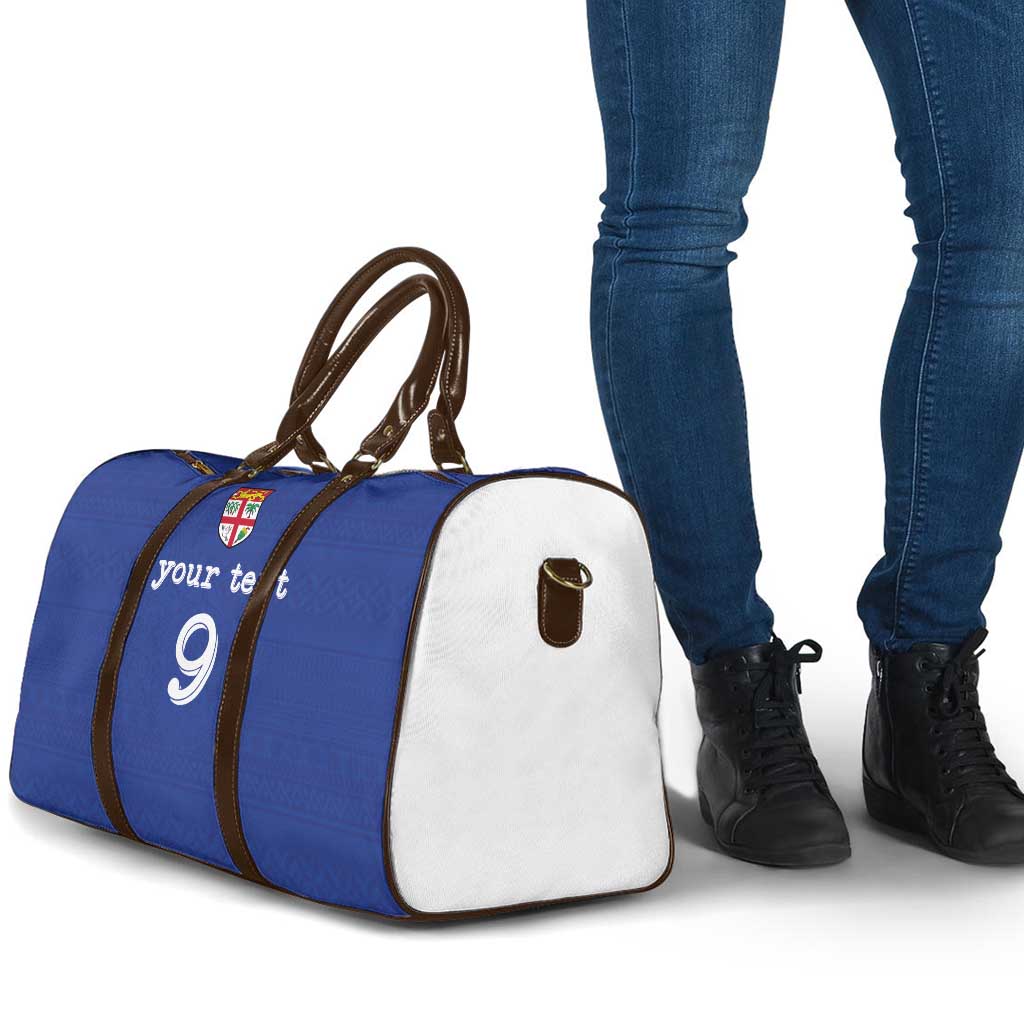 Custom Fijian Football Travel Bag Tapa Pattern and Shark Tribal LT03 - Polynesian Pride