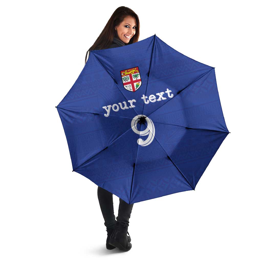 Custom Fijian Football Umbrella Tapa Pattern and Shark Tribal LT03 - Polynesian Pride