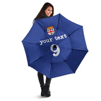 Custom Fijian Football Umbrella Tapa Pattern and Shark Tribal LT03 - Polynesian Pride