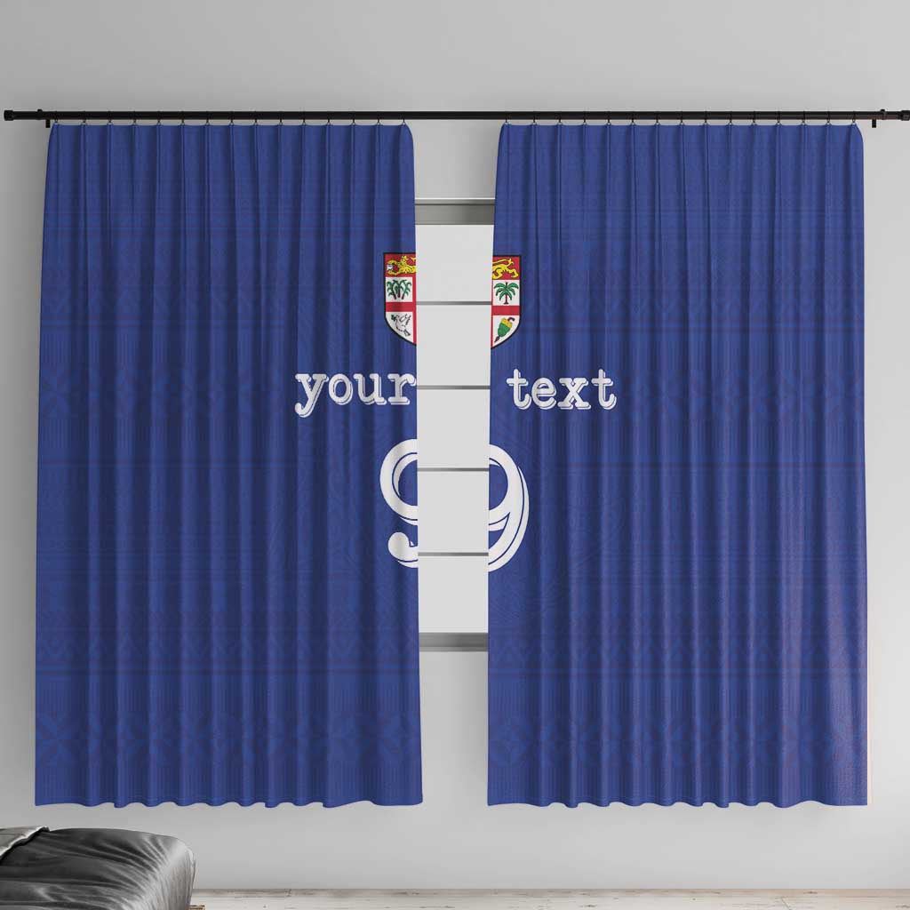Custom Fijian Football Window Curtain Tapa Pattern and Shark Tribal
