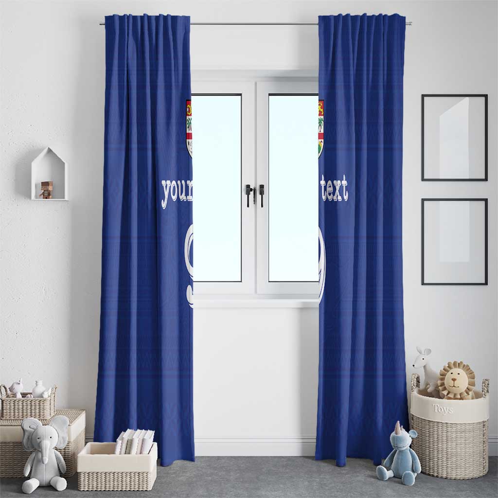 Custom Fijian Football Window Curtain Tapa Pattern and Shark Tribal LT03 - Polynesian Pride