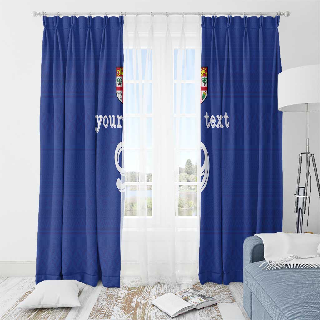 Custom Fijian Football Window Curtain Tapa Pattern and Shark Tribal LT03 - Polynesian Pride