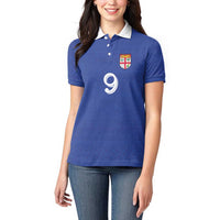 Custom Fijian Football Women Polo Shirt Tapa Pattern and Shark Tribal