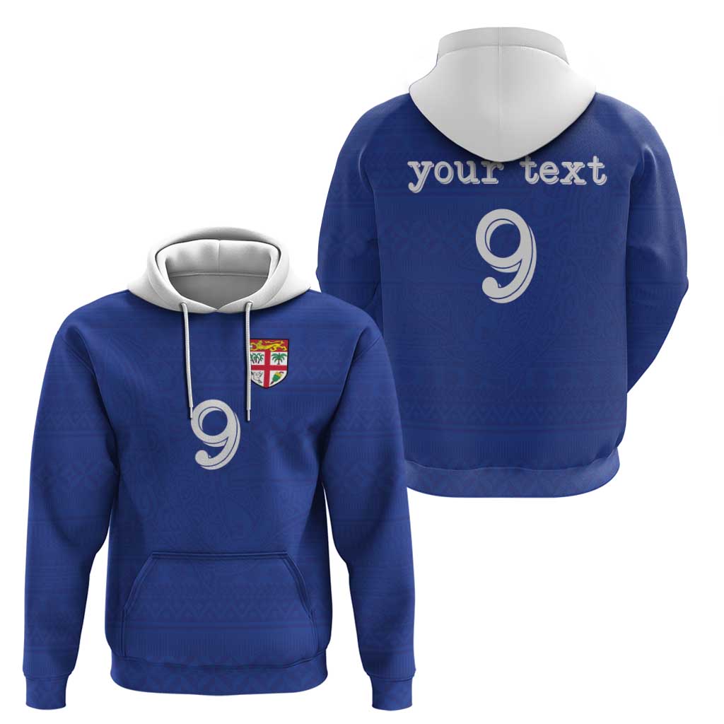 Custom Fijian Football Zip Hoodie Tapa Pattern and Shark Tribal LT03 - Polynesian Pride