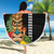 Hawaii Plumeria Lei Beach Blanket Tiki and Kakau Pattern Black Color